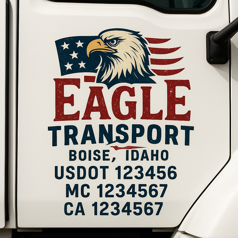Custom Truck Door Decal Sticker Signs | US DOT Compliant Truck Door Lettering Templates | Make Your Own - Add Your Own Text (2-Pack)