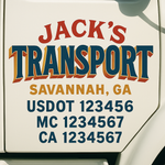 Custom Truck Door Decal Sticker Signs | US DOT Compliant Truck Door Lettering Templates | Make Your Own - Add Your Own Text (2-Pack)