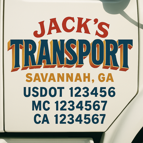 Custom Truck Door Decal Sticker Signs | US DOT Compliant Truck Door Lettering Templates | Make Your Own - Add Your Own Text (2-Pack)