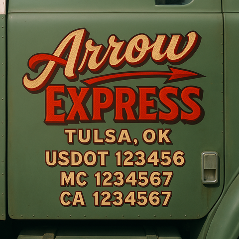 Custom Truck Door Decal Sticker Signs | US DOT Compliant Truck Door Lettering Templates | Make Your Own - Add Your Own Text (2-Pack)