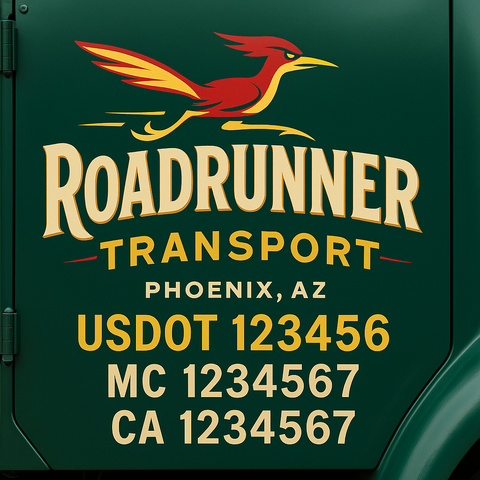 Custom Truck Door Decal Sticker Signs | US DOT Compliant Truck Door Lettering Templates | Make Your Own - Add Your Own Text (2-Pack)
