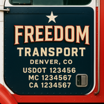 Custom Truck Door Decal Sticker Signs | US DOT Compliant Truck Door Lettering Templates | Make Your Own - Add Your Own Text (2-Pack)