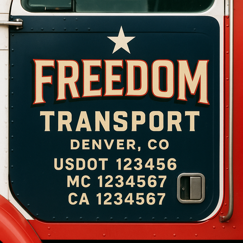 Custom Truck Door Decal Sticker Signs | US DOT Compliant Truck Door Lettering Templates | Make Your Own - Add Your Own Text (2-Pack)