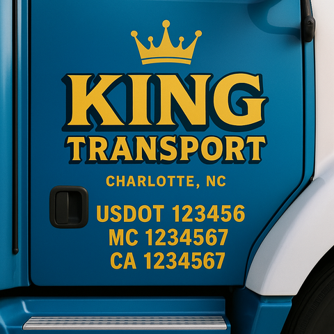 Custom Truck Door Decal Sticker Signs | US DOT Compliant Truck Door Lettering Templates | Make Your Own - Add Your Own Text (2-Pack)