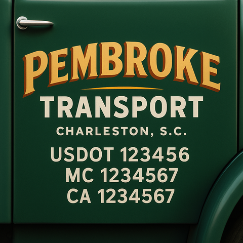 Custom Truck Door Decal Sticker Signs | US DOT Compliant Truck Door Lettering Templates | Make Your Own - Add Your Own Text (2-Pack)