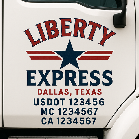 Custom Truck Door Decal Sticker Signs | US DOT Compliant Truck Door Lettering Templates | Make Your Own - Add Your Own Text (2-Pack)