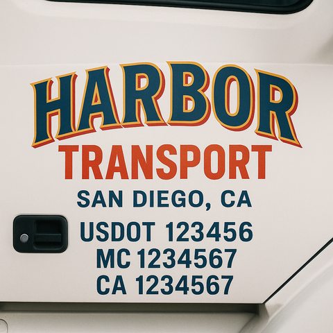 Custom Truck Door Decal Sticker Signs | US DOT Compliant Truck Door Lettering Templates | Make Your Own - Add Your Own Text (2-Pack)