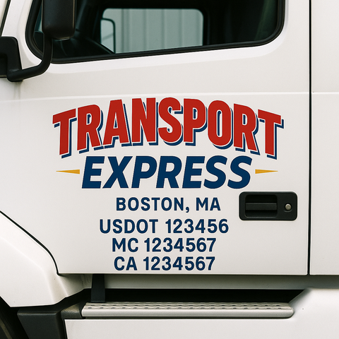 Custom Truck Door Decal Sticker Signs | US DOT Compliant Truck Door Lettering Templates | Make Your Own - Add Your Own Text (2-Pack)