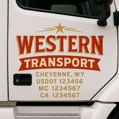 Custom Truck Door Decal Sticker Signs | US DOT Compliant Truck Door Lettering Templates | Make Your Own - Add Your Own Text (2-Pack)