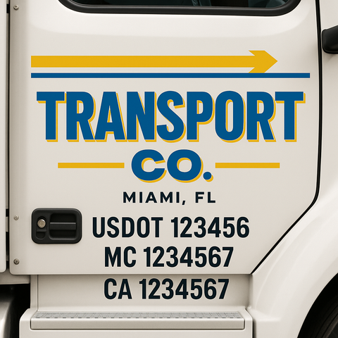 Custom Truck Door Decal Sticker Signs | US DOT Compliant Truck Door Lettering Templates | Make Your Own - Add Your Own Text (2-Pack)