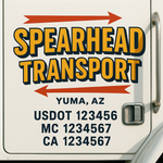 Custom Truck Door Decal Sticker Signs | US DOT Compliant Truck Door Lettering Templates | Make Your Own - Add Your Own Text (2-Pack)