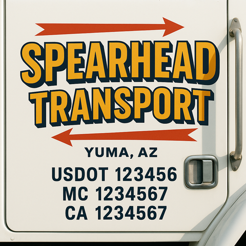 Custom Truck Door Decal Sticker Signs | US DOT Compliant Truck Door Lettering Templates | Make Your Own - Add Your Own Text (2-Pack)