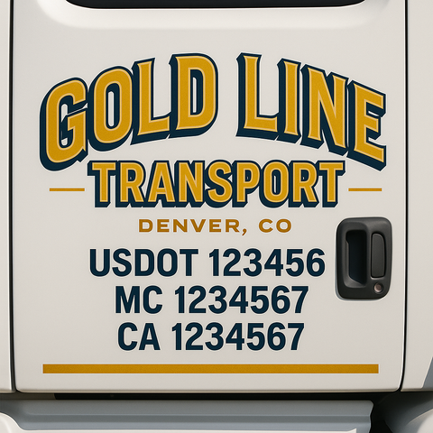 Custom Truck Door Decal Sticker Signs | US DOT Compliant Truck Door Lettering Templates | Make Your Own - Add Your Own Text (2-Pack)