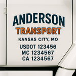 Custom Truck Door Decal Sticker Signs | US DOT Compliant Truck Door Lettering Templates | Make Your Own - Add Your Own Text (2-Pack)