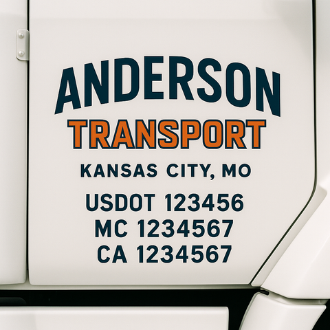 Custom Truck Door Decal Sticker Signs | US DOT Compliant Truck Door Lettering Templates | Make Your Own - Add Your Own Text (2-Pack)