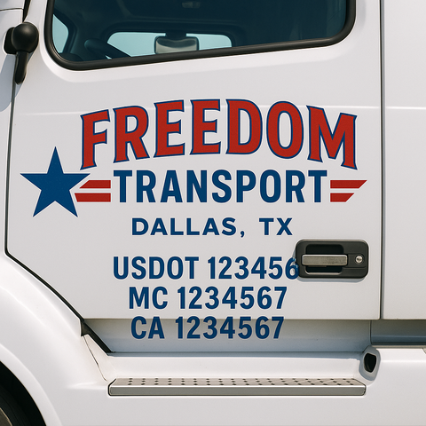 Custom Truck Door Decal Sticker Signs | US DOT Compliant Truck Door Lettering Templates | Make Your Own - Add Your Own Text (2-Pack)