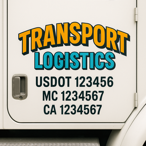 Custom Truck Door Decal Sticker Signs | US DOT Compliant Truck Door Lettering Templates | Make Your Own - Add Your Own Text (2-Pack)
