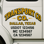 Custom Truck Door Decal Sticker Signs | US DOT Compliant Truck Door Lettering Templates | Make Your Own - Add Your Own Text (2-Pack)