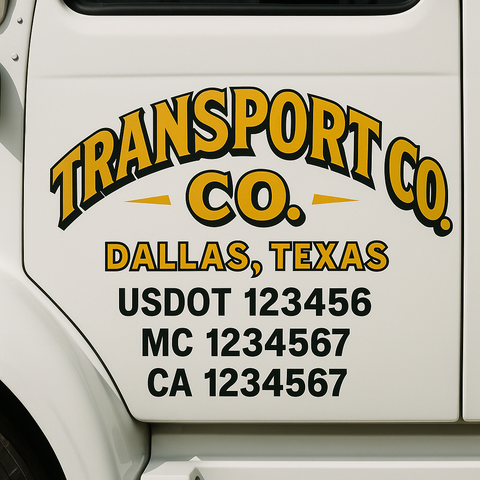 Custom Truck Door Decal Sticker Signs | US DOT Compliant Truck Door Lettering Templates | Make Your Own - Add Your Own Text (2-Pack)