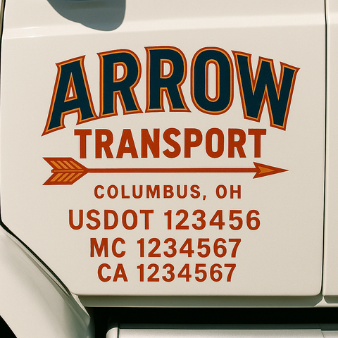 Custom Truck Door Decal Sticker Signs | US DOT Compliant Truck Door Lettering Templates | Make Your Own - Add Your Own Text (2-Pack)