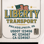 Custom Truck Door Decal Sticker Signs | US DOT Compliant Truck Door Lettering Templates | Make Your Own - Add Your Own Text (2-Pack)