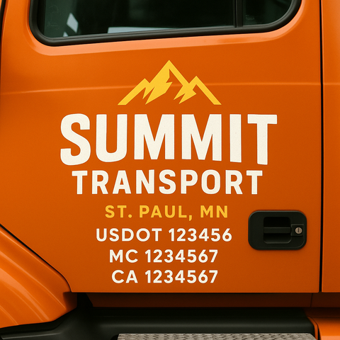 Custom Truck Door Decal Sticker Signs | US DOT Compliant Truck Door Lettering Templates | Make Your Own - Add Your Own Text (2-Pack)