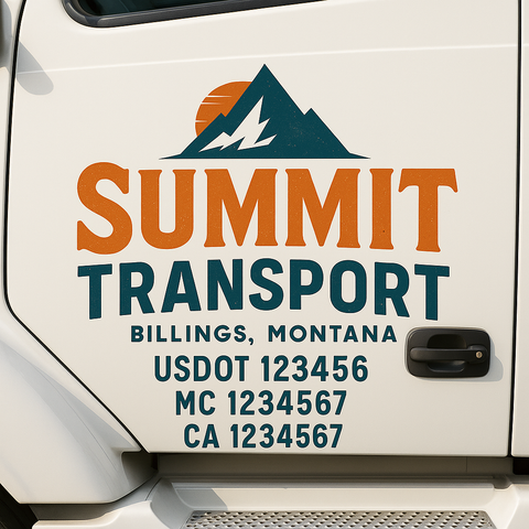 Custom Truck Door Decal Sticker Signs | US DOT Compliant Truck Door Lettering Templates | Make Your Own - Add Your Own Text (2-Pack)