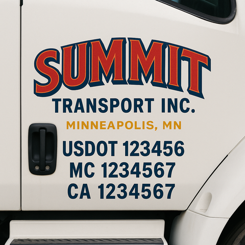Custom Truck Door Decal Sticker Signs | US DOT Compliant Truck Door Lettering Templates | Make Your Own - Add Your Own Text (2-Pack)