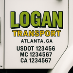 Custom Truck Door Decal Sticker Signs | US DOT Compliant Truck Door Lettering Templates | Make Your Own - Add Your Own Text (2-Pack)