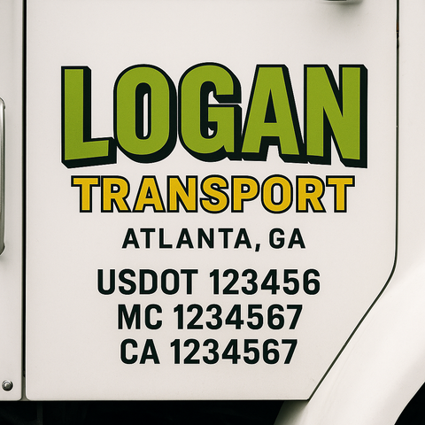 Custom Truck Door Decal Sticker Signs | US DOT Compliant Truck Door Lettering Templates | Make Your Own - Add Your Own Text (2-Pack)