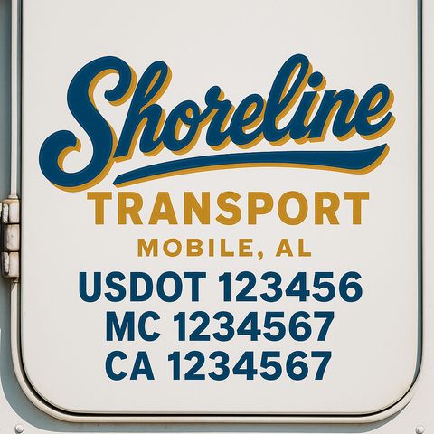 Custom Truck Door Decal Sticker Signs | US DOT Compliant Truck Door Lettering Templates | Make Your Own - Add Your Own Text (2-Pack)