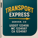 Custom Truck Door Decal Sticker Signs | US DOT Compliant Truck Door Lettering Templates | Make Your Own - Add Your Own Text (2-Pack)