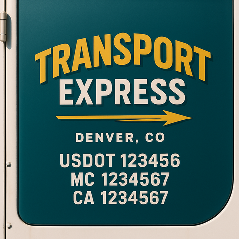 Custom Truck Door Decal Sticker Signs | US DOT Compliant Truck Door Lettering Templates | Make Your Own - Add Your Own Text (2-Pack)