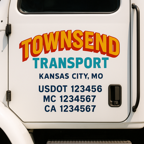 Custom Truck Door Decal Sticker Signs | US DOT Compliant Truck Door Lettering Templates | Make Your Own - Add Your Own Text (2-Pack)
