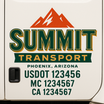 Custom Truck Door Decal Sticker Signs | US DOT Compliant Truck Door Lettering Templates | Make Your Own - Add Your Own Text (2-Pack)