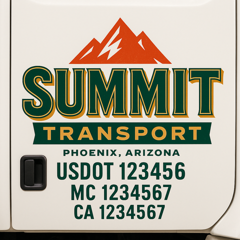 Custom Truck Door Decal Sticker Signs | US DOT Compliant Truck Door Lettering Templates | Make Your Own - Add Your Own Text (2-Pack)