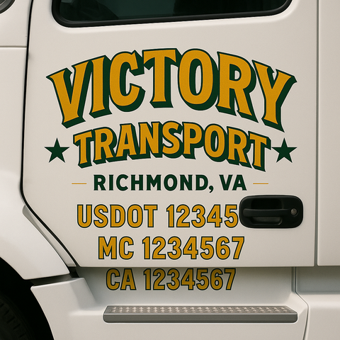 Custom Truck Door Decal Sticker Signs | US DOT Compliant Truck Door Lettering Templates | Make Your Own - Add Your Own Text (2-Pack)