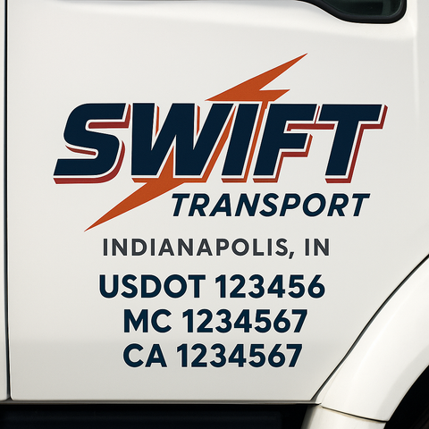 Custom Truck Door Decal Sticker Signs | US DOT Compliant Truck Door Lettering Templates | Make Your Own - Add Your Own Text (2-Pack)