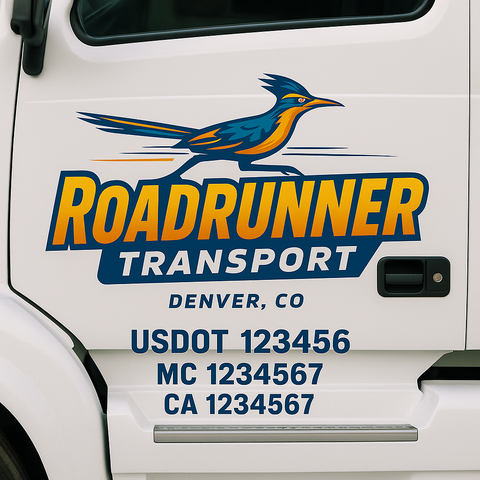 Custom Truck Door Decal Sticker Signs | US DOT Compliant Truck Door Lettering Templates | Make Your Own - Add Your Own Text (2-Pack)