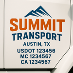 Custom Truck Door Decal Sticker Signs | US DOT Compliant Truck Door Lettering Templates | Make Your Own - Add Your Own Text (2-Pack)
