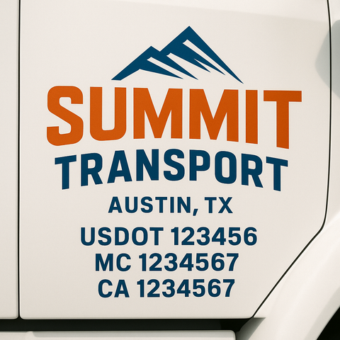 Custom Truck Door Decal Sticker Signs | US DOT Compliant Truck Door Lettering Templates | Make Your Own - Add Your Own Text (2-Pack)
