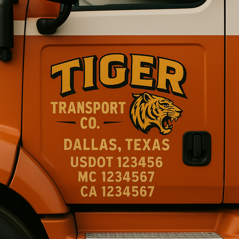 Custom Truck Door Decal Sticker Signs | US DOT Compliant Truck Door Lettering Templates | Make Your Own - Add Your Own Text (2-Pack)