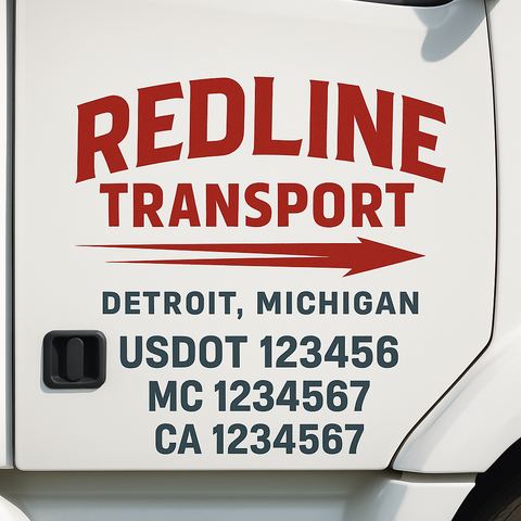 Custom Truck Door Decal Sticker Signs | US DOT Compliant Truck Door Lettering Templates | Make Your Own - Add Your Own Text (2-Pack)