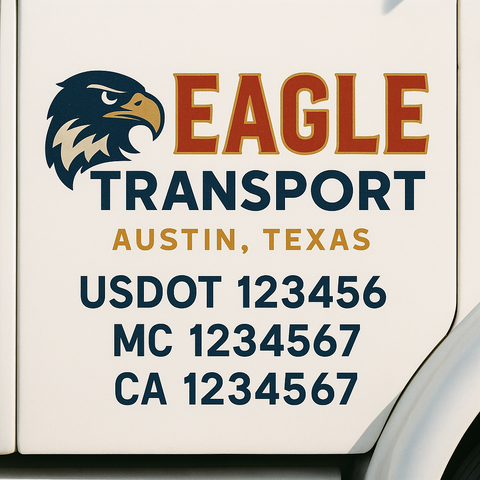 Custom Truck Door Decal Sticker Signs | US DOT Compliant Truck Door Lettering Templates | Make Your Own - Add Your Own Text (2-Pack)