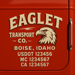 Custom Truck Door Decal Sticker Signs | US DOT Compliant Truck Door Lettering Templates | Make Your Own - Add Your Own Text (2-Pack)