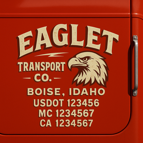 Custom Truck Door Decal Sticker Signs | US DOT Compliant Truck Door Lettering Templates | Make Your Own - Add Your Own Text (2-Pack)