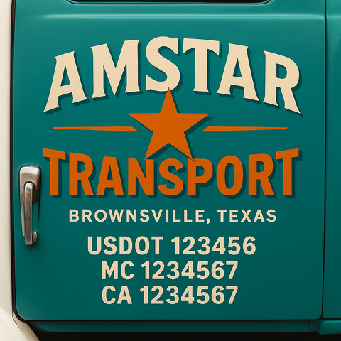 Custom Truck Door Decal Sticker Signs | US DOT Compliant Truck Door Lettering Templates | Make Your Own - Add Your Own Text (2-Pack)