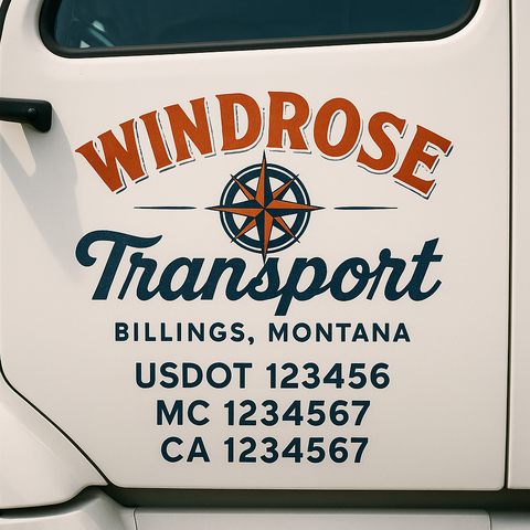 Custom Truck Door Decal Sticker Signs | US DOT Compliant Truck Door Lettering Templates | Make Your Own - Add Your Own Text (2-Pack)