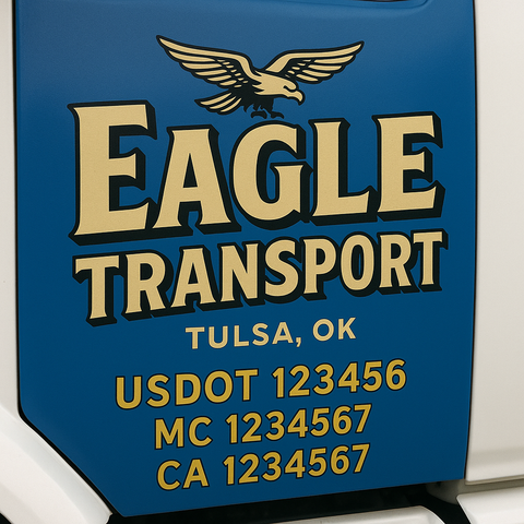 Custom Truck Door Decal Sticker Signs | US DOT Compliant Truck Door Lettering Templates | Make Your Own - Add Your Own Text (2-Pack)