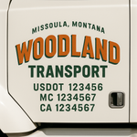 Custom Truck Door Decal Sticker Signs | US DOT Compliant Truck Door Lettering Templates | Make Your Own - Add Your Own Text (2-Pack)